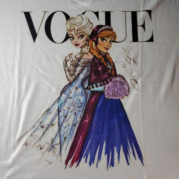 Princess Elsa and Anna Knit Blouse Disney Frozen Inspired Sleeve Tee Shirt White - Picture 4 of 13